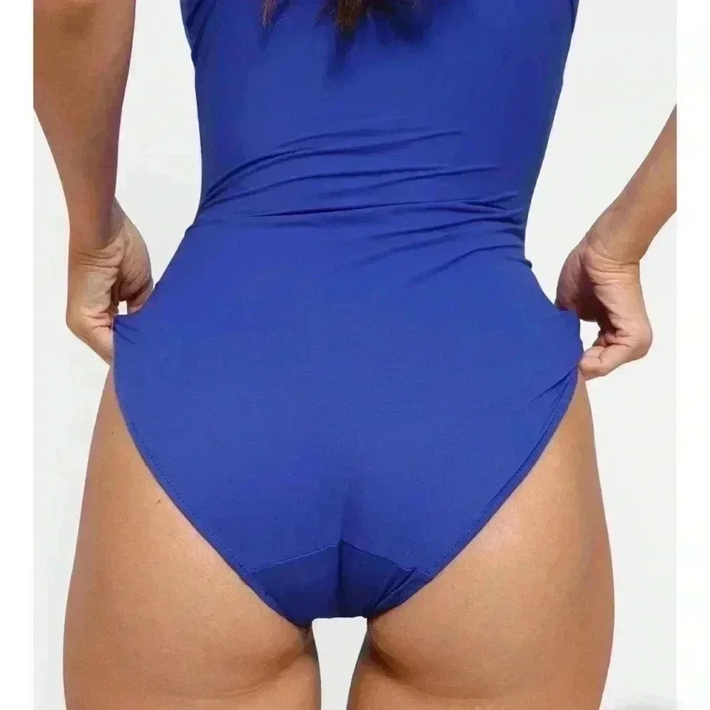 POPILUSH Shapewear Swimsuit Deep V-Neck One-Piece Low-Back - XLarge - Picture 3 of 10